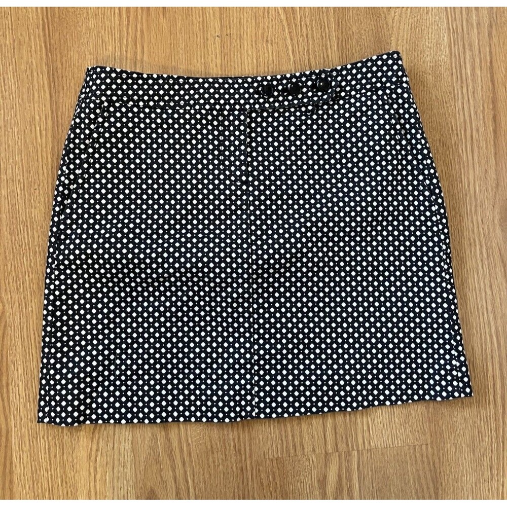 J Crew Gray White Dot Y2K Mini Skirt Size 2
